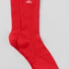 Unisex Half-Crew Understated Sock - Bright Red