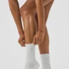 Unisex Half-Crew Understated Sock - White
