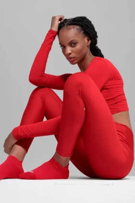 Unisex Performance Tab Sock – Bright Red