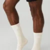 Unisex Throwback Sock - Bone/White