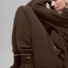 Unisex Wool Cashmere Light Frosted Sock - Espresso Heather/Ivory