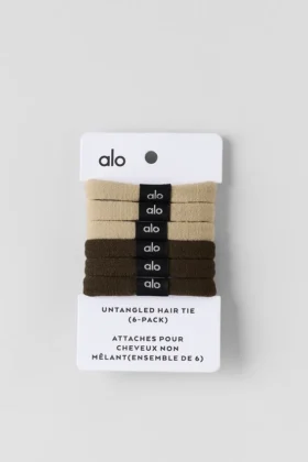 Untangled Hair Tie (6-Pack) - Beige/Espresso
