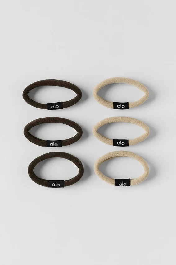 Untangled Hair Tie (6-Pack) - Beige/Espresso