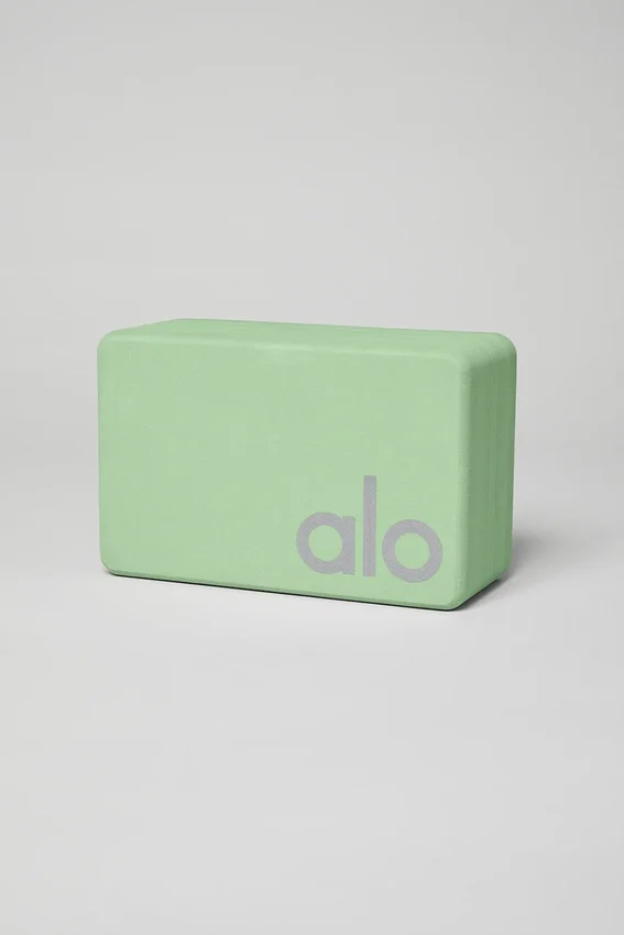Uplifting Yoga Block - Honeydew/Silver