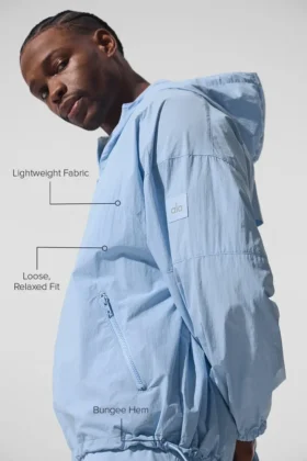Vantage Nylon Ripstop Track Jacket – Seashell Blue