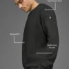 Waffle Lounge Long Sleeve Crew - Black