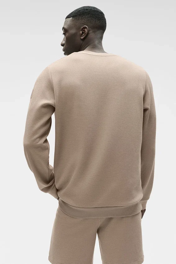 Waffle Lounge Long Sleeve Crew - Gravel