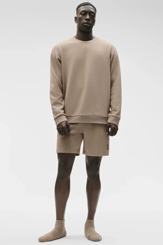 Waffle Lounge Long Sleeve Crew - Gravel