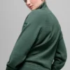 Waffle Weekend Escape Mock Neck Long Sleeve - Clover Green
