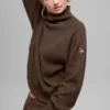 Waffle Weekend Escape Mock Neck Long Sleeve - Espresso