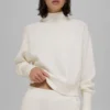 Waffle Weekend Escape Mock Neck Long Sleeve - Ivory