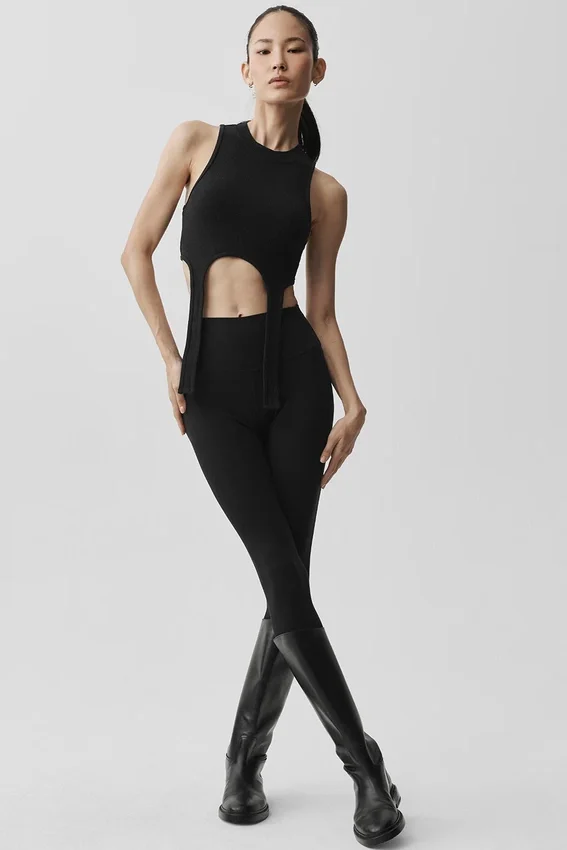 Wellness Rib Flaunt Tank - Black