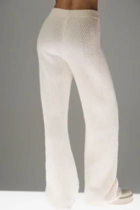 Winter Magic Cashmere Wide Leg Pant – Ivory