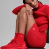 Women's Lettuce Edge Sock - Bright Red