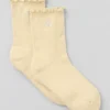 Women's Lettuce Edge Sock - Candlelight Yellow