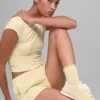 Women's Lettuce Edge Sock - Candlelight Yellow