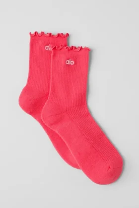 Women’s Lettuce Edge Sock – Candy Red