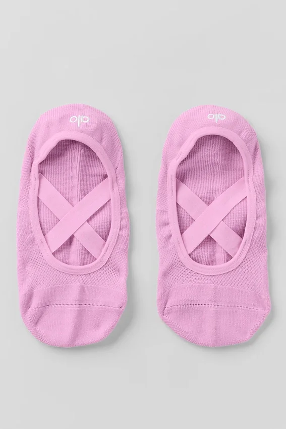 Women's Pivot Barre Sock - Candy Heart Pink