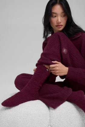 Women’s Plush Lush Sock – Burgundy