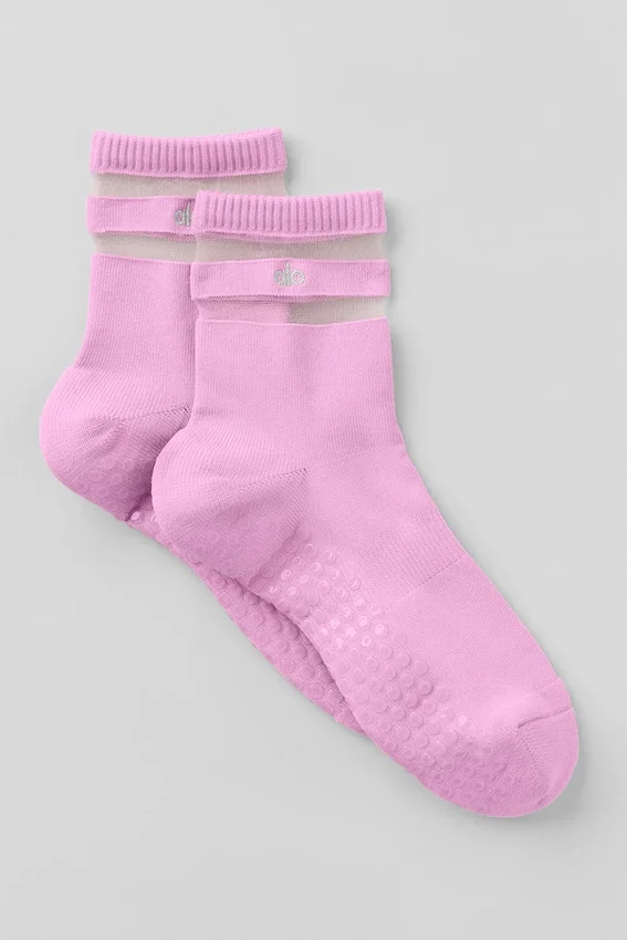 Women's Pulse Grip Sock - Candy Heart Pink