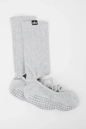Women’s Strappy Siren Grip Sock – Athletic Heather Grey