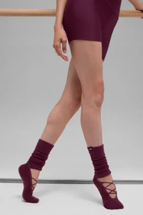Women’s Strappy Siren Grip Sock – Burgundy