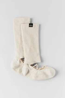 Women's Strappy Siren Grip Sock - Oatmeal Heather