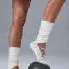 Women's Strappy Siren Grip Sock - White