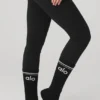 Women's Throwback Barre Sock - Black/White