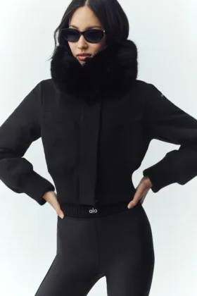 Wool Blend Bunny Slope Jacket – Black