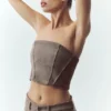 Wool Blend Nightcap Corset Top - Alpine Cocoa Heather