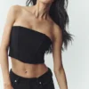 Wool Blend Nightcap Corset Top - Black