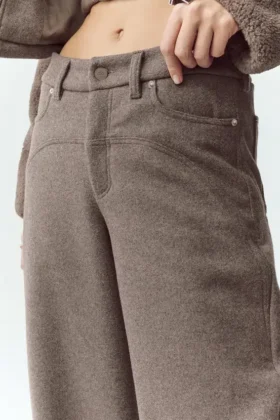 Wool Blend Nightcap Wide Leg Pant – Alpine Cocoa Heather