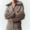 Wool Blend Nightfall Bomber - Alpine Cocoa Heather