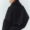 Wool Blend Nightfall Bomber - Black