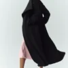 Wool Blend Nightfall Long Coat - Black