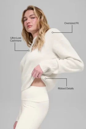 Wool Cashmere Cropped New Class Crewneck Sweater – Ivory