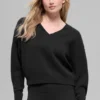 Wool Cashmere Cropped New Class V-Neck Sweater - Black