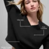 Wool Cashmere Cropped New Class V-Neck Sweater - Black