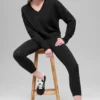 Wool Cashmere Cropped New Class V-Neck Sweater - Black