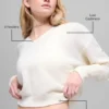Wool Cashmere Cropped New Class V-Neck Sweater - Ivory
