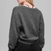 Wool Cashmere Cropped New Class V-Neck Sweater - Platinum Grey