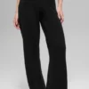 Wool Cashmere High-Waist New Class Wide Leg Pant - Black