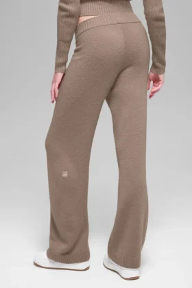 Wool Cashmere High-Waist New Class Wide Leg Pant – Chai Latte