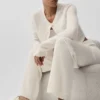 Wool Cashmere High-Waist New Class Wide Leg Pant - Ivory