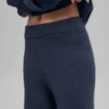 Wool Cashmere High-Waist New Class Wide Leg Pant - Navy