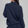 Wool Cashmere New Class 1/4 Zip Pullover - Navy