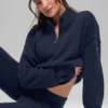 Wool Cashmere New Class 1/4 Zip Pullover - Navy