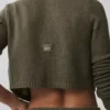 Wool Cashmere New Class Cropped Cardigan - Olive Tree
