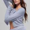 Wool Cashmere New Class Cropped Cardigan - Winter Frost